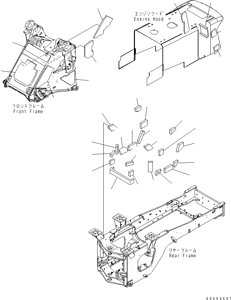 Wheel Loaders Komatsu / WA470-6 S/N 85001-90215 (ecot3, For EU)(wa470-6c) / BAR LOCK AND COVER (SHEET) (EU NOISE REDUCTION ARRANGEMENT 2)(#85001-90000)(210260 : J4190-06A0)