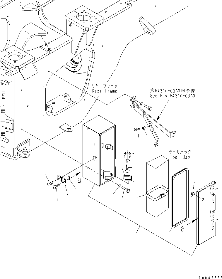 Wheel Loaders Komatsu / WA470-6 S/N 85001-90215 (ecot3, For EU)(wa470-6c) / BAR LOCK AND COVER (TOOL BOX)(#85001-)(210310 : J4190-07A0)
