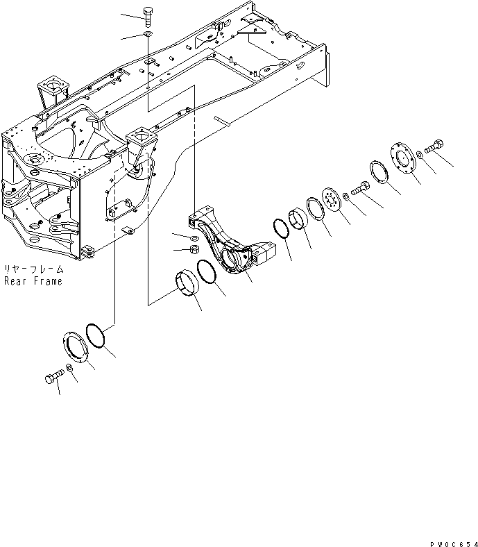 Wheel Loaders Komatsu / WA470-6 S/N 85001-90215 (ecot3, For EU)(wa470-6c) / REAR AXLE SUPPORT(#85001-)(210320 : J4210-01A0)