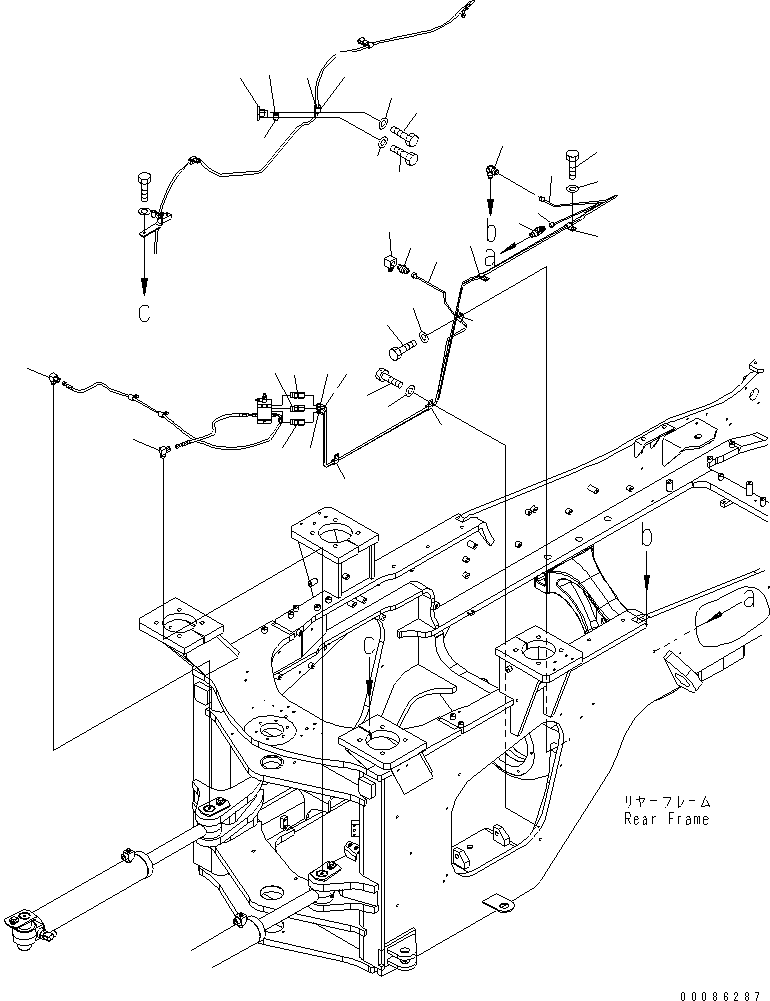 Wheel Loaders Komatsu / WA470-6 S/N 85001-90215 (ecot3, For EU)(wa470-6c) / REMOTE GREASE (REAR FRAME) (1/2) (FOR AUTO GREASE)(#85001-)(210360 : J4710-02A2)