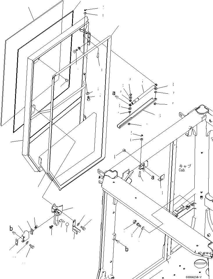 Wheel Loaders Komatsu / WA470-6 S/N 85001-90215 (ecot3, For EU)(wa470-6c) / ROPS CAB (DOOR R.H.) (FOR GLASS) (MONOCOQUE TYPE)(#85001-)(240170 : K0210-04A0)