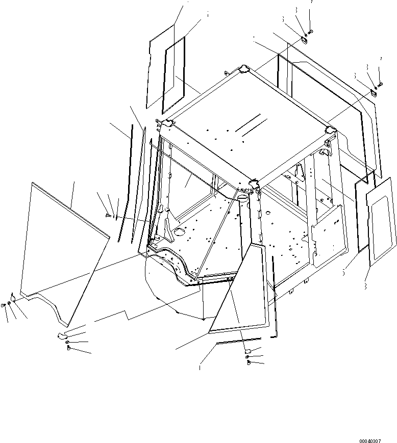 Wheel Loaders Komatsu / WA470-6 S/N 85001-90215 (ecot3, For EU)(wa470-6c) / ROPS CAB (WINDOW GLASS) (MONOCOQUE TYPE)(#85001-)(240180 : K0210-06A0)