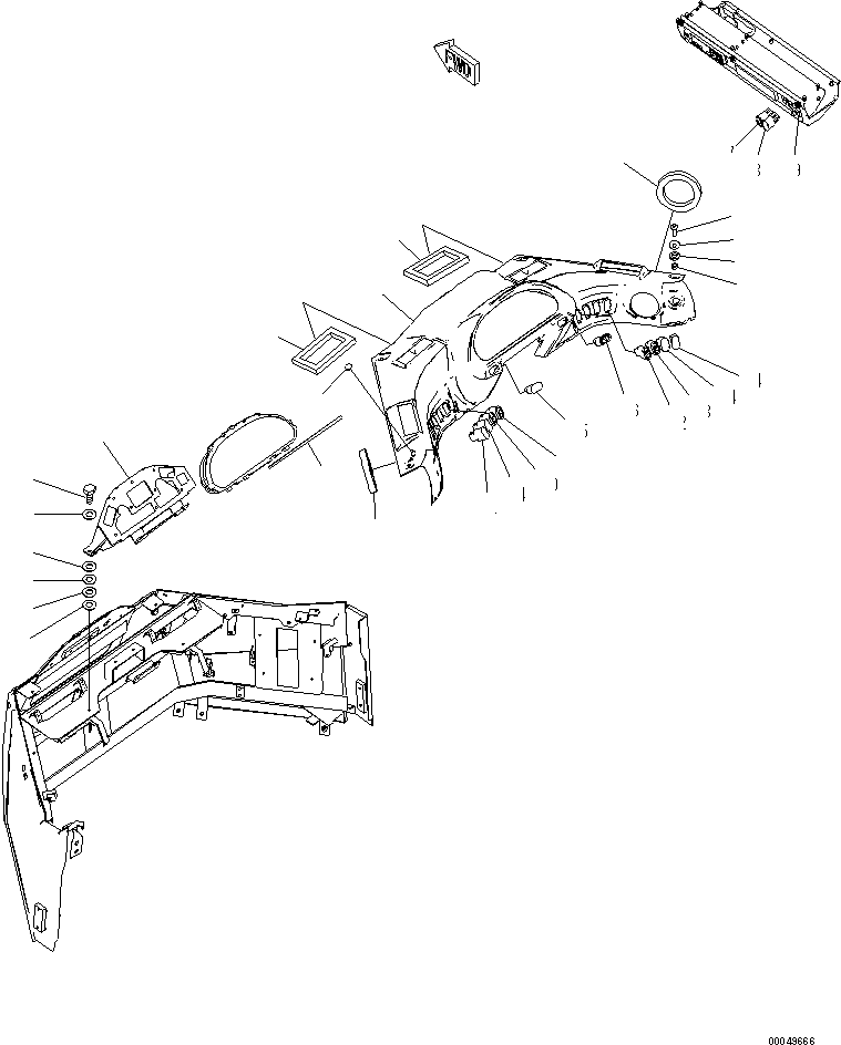 Wheel Loaders Komatsu / WA470-6 S/N 85001-90215 (ecot3, For EU)(wa470-6c) / ROPS CAB (FRONT COVER AND SWITCH AND MONITOR) (MONOCOQUE TYPE)(#85001-)(240230 : K0210-11A0)