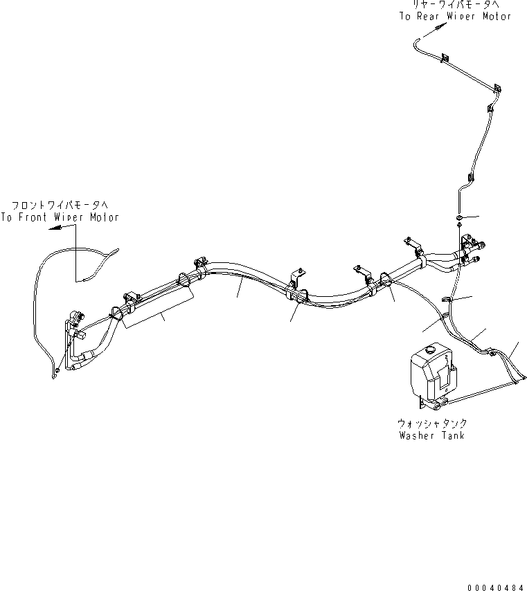 Wheel Loaders Komatsu / WA470-6 S/N 85001-90215 (ecot3, For EU)(wa470-6c) / ROPS CAB (WASHER HOSE)(#85001-)(240550 : K0210-37A0)