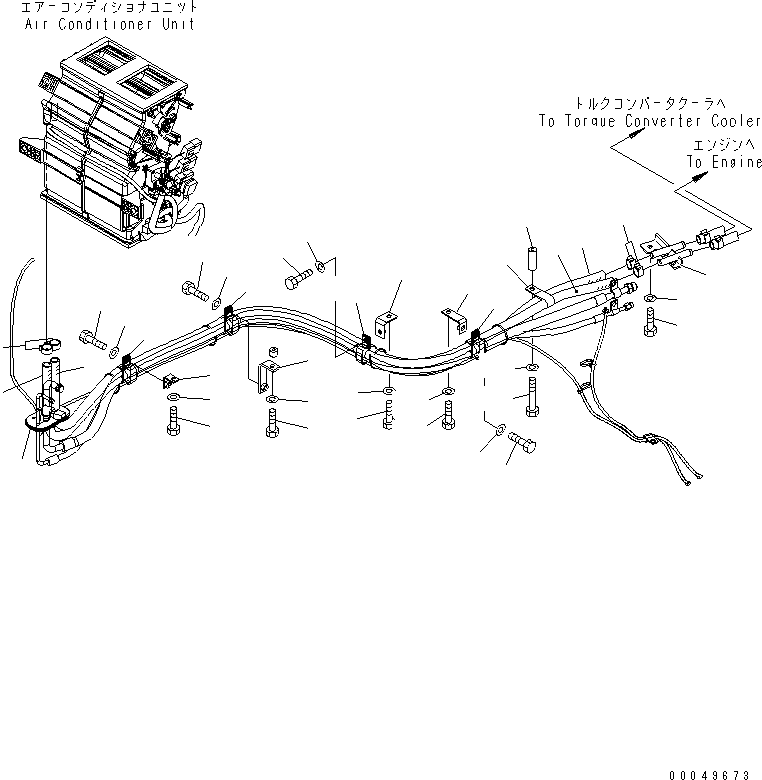 Wheel Loaders Komatsu / WA470-6 S/N 85001-90215 (ecot3, For EU)(wa470-6c) / ROPS CAB (HEATER PIPING) (MONOCOQUE TYPE)(#85001-)(240570 : K0210-39A0)