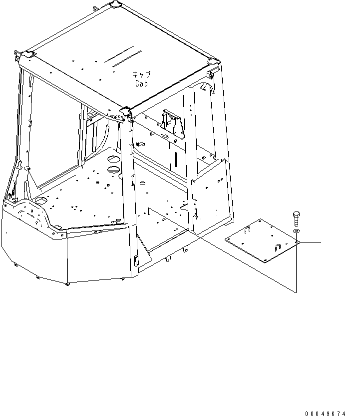 Wheel Loaders Komatsu / WA470-6 S/N 85001-90215 (ecot3, For EU)(wa470-6c) / ROPS CAB (SEAT MOUNTING PARTS) (PLATE) (MONOCOQUE TYPE)(#85001-)(240580 : K0210-41A0)