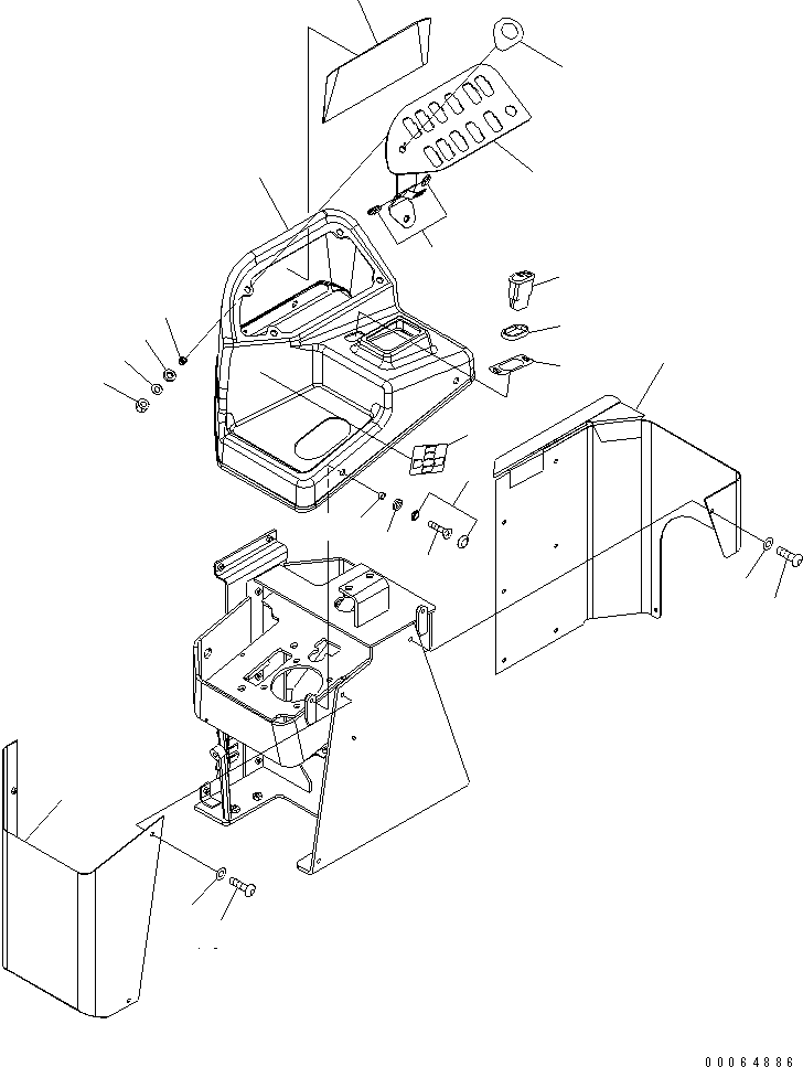 Wheel Loaders Komatsu / WA470-6 S/N 85001-90215 (ecot3, For EU)(wa470-6c) / LOADER CONTROL (COVER) (FOR MULTI FUNCTION MONO LEVER)(#85001-)(240870 : K4202-03A4)