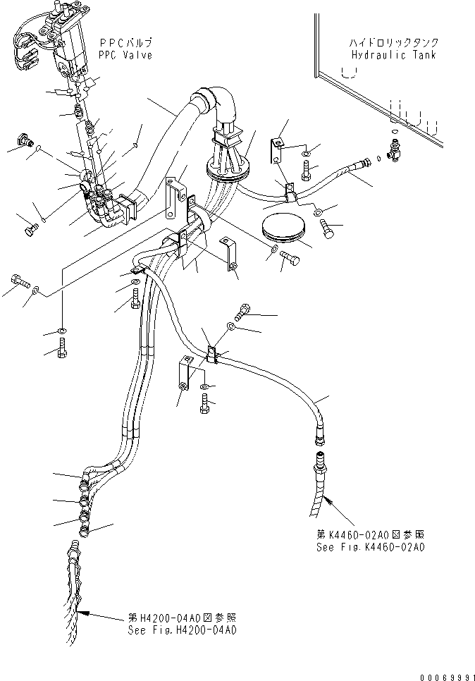 Wheel Loaders Komatsu / WA470-6 S/N 85001-90215 (ecot3, For EU)(wa470-6c) / LOADER CONTROL (PPC HOSE) (1/2)(#85001-90000)(240910 : K4202-05A0)