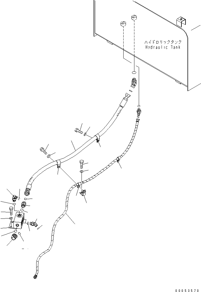 Wheel Loaders Komatsu / WA470-6 S/N 85001-90215 (ecot3, For EU)(wa470-6c) / BRAKE CONTROL (BRAKE VALVE PIPING) (DRAIN) (1/2)(#85001-90000)(241350 : K4460-07A0)
