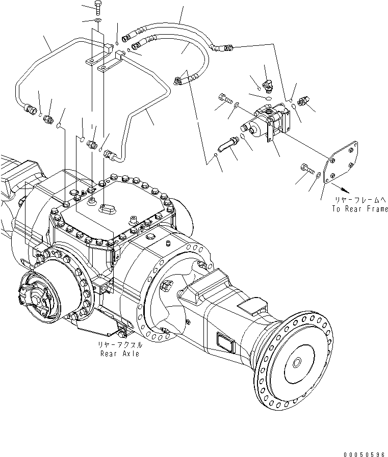 Wheel Loaders Komatsu / WA470-6 S/N 85001-90215 (ecot3, For EU)(wa470-6c) / BRAKE PIPING (REAR AXLE PIPING)(#85001-90000)(241420 : K4470-02A0)