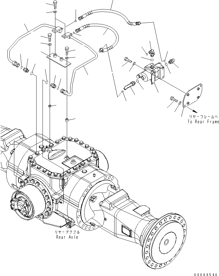 Wheel Loaders Komatsu / WA470-6 S/N 85001-90215 (ecot3, For EU)(wa470-6c) / BRAKE PIPING (REAR AXLE PIPING)(#90001-)(241430 : K4470-02A0A)