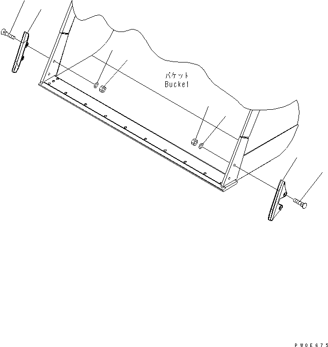 Wheel Loaders Komatsu / WA470-6 S/N 85001-90215 (ecot3, For EU)(wa470-6c) / SIDE GUARD (FOR EXCAVATING BUCKET)(#85001-)(330150 : T4125-01A1)