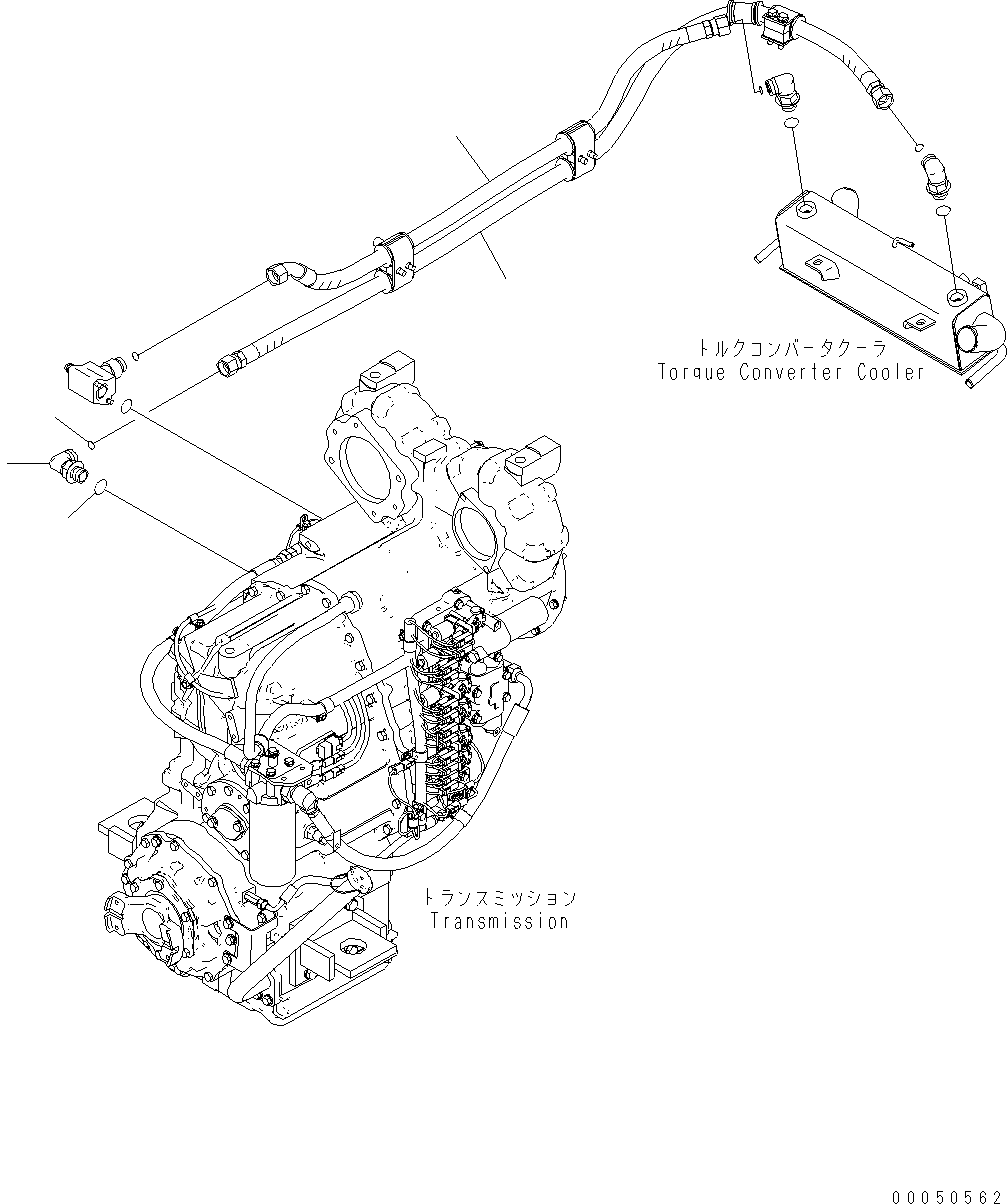 Wheel Loaders Komatsu / WA470-6 S/N H50051 - H50879 / H52001 - Up(wa470_6b) / TORQUE CONVERTER AND TRANSMISSION (TORQUE CONVERTER COOLING LINE)(F0-6 : F4300-02A0)