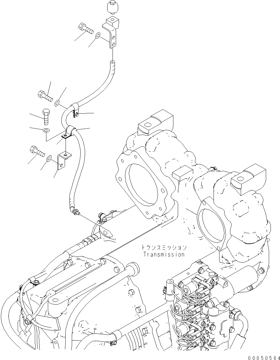 Wheel Loaders Komatsu / WA470-6 S/N H50051 - H50879 / H52001 - Up(wa470_6b) / TORQUE CONVERTER AND TRANSMISSION (BRACKET)(F0-8 : F4300-04A0)