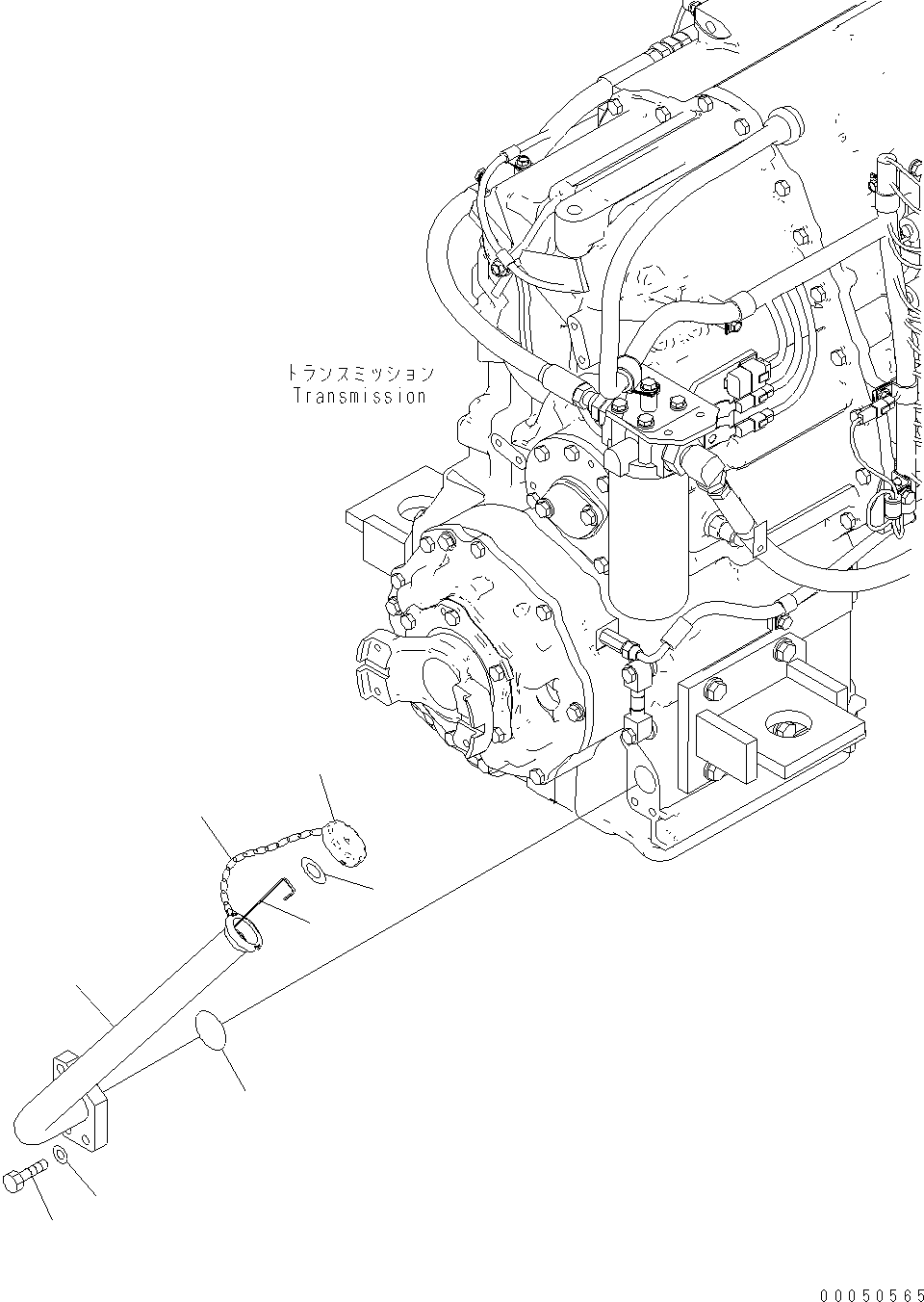 Wheel Loaders Komatsu / WA470-6 S/N H50051 - H50879 / H52001 - Up(wa470_6b) / TORQUE CONVERTER AND TRANSMISSION (FILLER TUBE)(F0-9 : F4300-05A0)