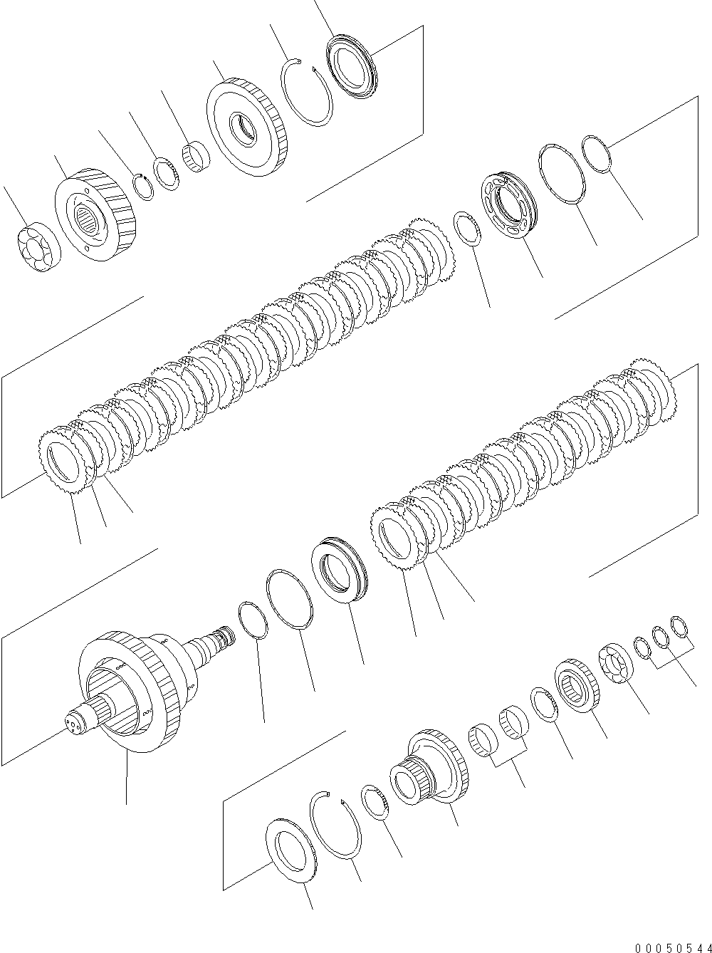 Wheel Loaders Komatsu / WA470-6 S/N H50051 - H50879 / H52001 - Up(wa470_6b) / TRANSMISSION (2ND AND 3RD CLUTCH)(F0-14 : F4350-54A0)