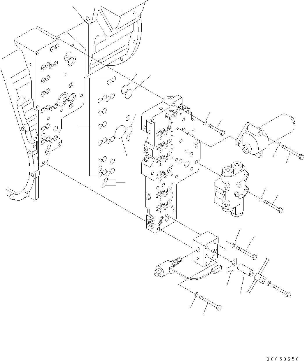 Wheel Loaders Komatsu / WA470-6 S/N H50051 - H50879 / H52001 - Up(wa470_6b) / TRANSMISSION (MAIN RELIEF VALVE MOUNTING PARTS)(F0-22 : F4350-60A0)