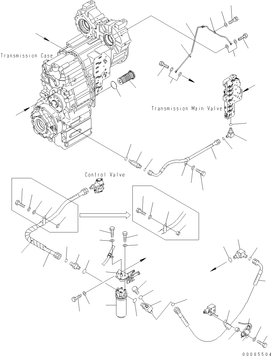 Wheel Loaders Komatsu / WA470-6 S/N H50051 - H50879 / H52001 - Up(wa470_6b) / TRANSMISSION (PIPING)(F0-23 : F4350-61A0)