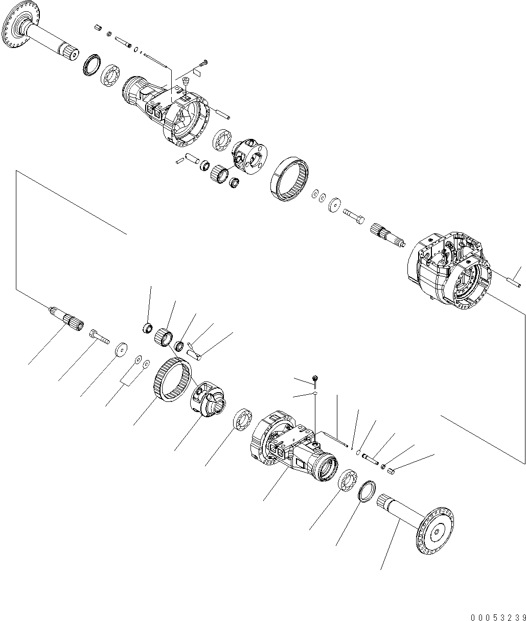 Wheel Loaders Komatsu / WA470-6 S/N H50051 - H50879 / H52001 - Up(wa470_6b) / FRONT AXLE (FINAL DRIVE) (LHS)(F0-32 : F4400-51B0)