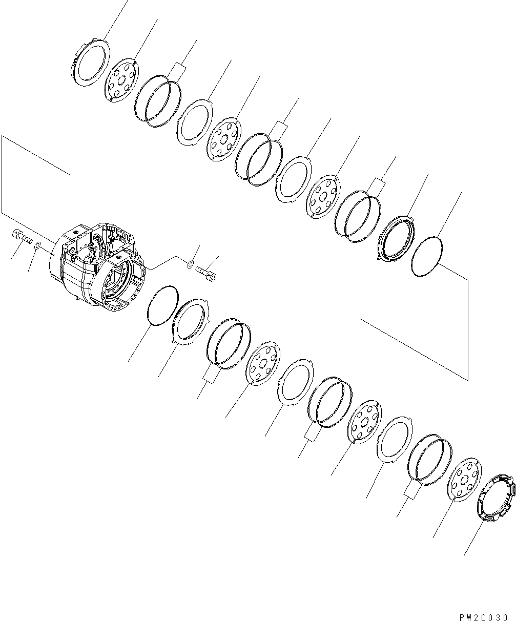 Wheel Loaders Komatsu / WA470-6 S/N H50051 - H50879 / H52001 - Up(wa470_6b) / FRONT AXLE (BRAKE)(F0-38 : F4400-56B0)