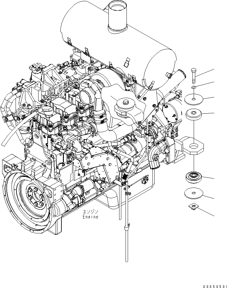 Wheel Loaders Komatsu / WA480-6 S/N 85001-90215 (ecot3, For North America)(wa480-0c) / ENGINE MOUNT(#85001-)(030010 : B0100-01A0)