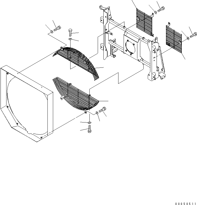 Wheel Loaders Komatsu / WA480-6 S/N 85001-90215 (ecot3, For North America)(wa480-0c) / RADIATOR (FAN GUARD)(#85001-90000)(060070 : C0110-04A0)