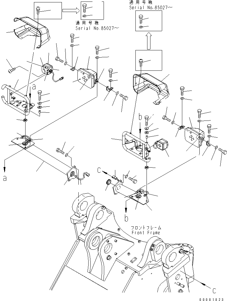 Wheel Loaders Komatsu / WA480-6 S/N 85001-90215 (ecot3, For North America)(wa480-0c) / FRONT LAMP(#85001-)(120270 : E0300-01A0)