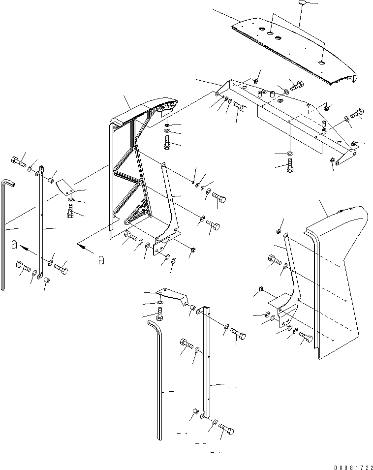 Wheel Loaders Komatsu / WA480-6 S/N 85001-90215 (ecot3, For North America)(wa480-0c) / HOOD (REAR GRILL)(#85001-)(270210 : M4100-11A0)