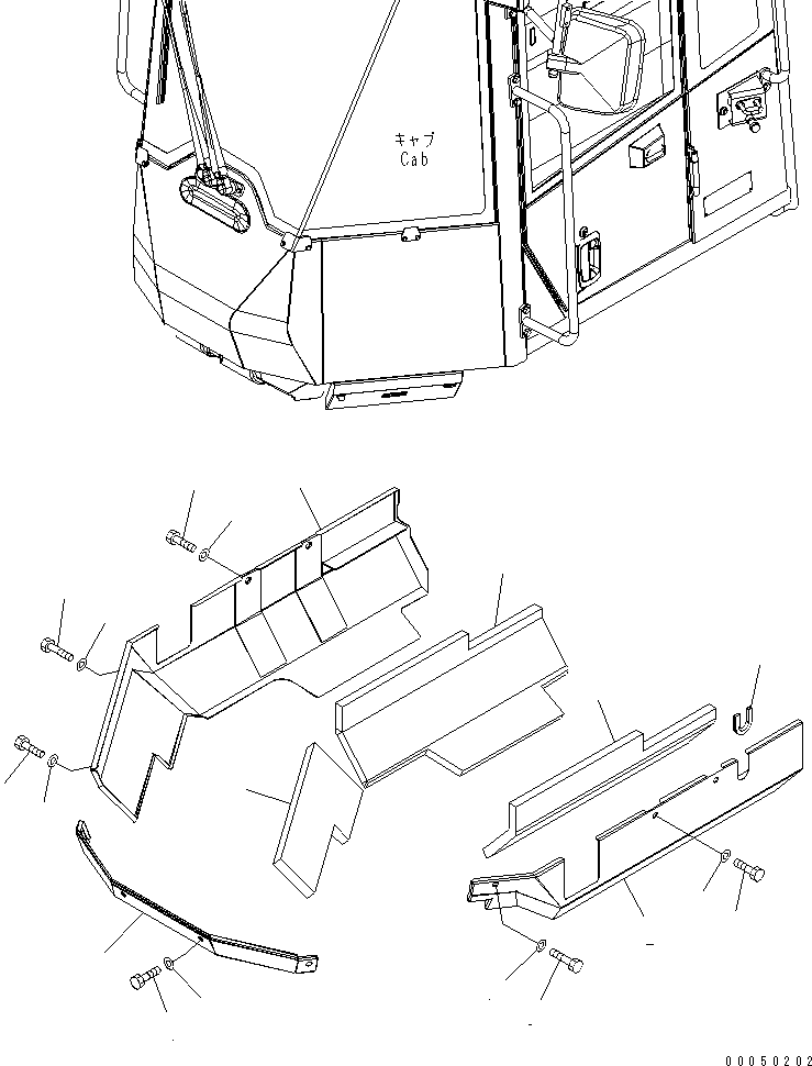 Wheel Loaders Komatsu / WA480-6 S/N 85001-90215 (ecot3, For North America)(wa480-0c) / FLOOR COVER (FOR ORBITROL UP STEERING)(#85001-90000)(270290 : M4230-01A0)