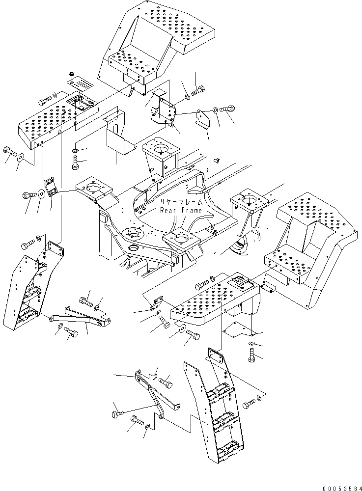 Wheel Loaders Komatsu / WA480-6 S/N 85001-90215 (ecot3, For North America)(wa480-0c) / LADDER (SUPPORT MOUNT AND COVER)(#85001-90000)(270340 : M4310-03A0)