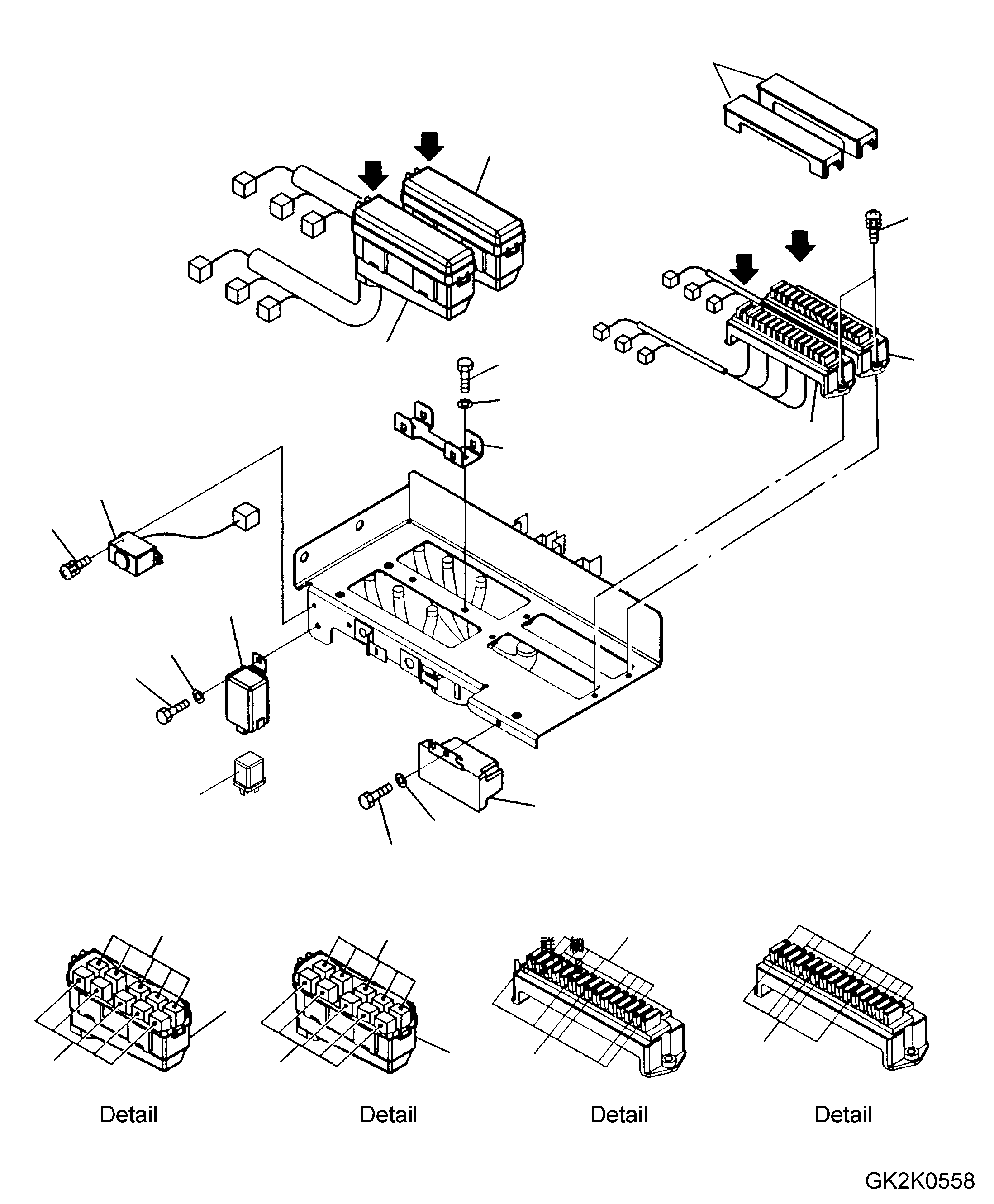 Wheel Loaders Komatsu / WA480-5 S/N WA480H50051 - Up(wa480_5) / ELECTRIC SYSTEM, RELAY(03-62 : GK2K0558)