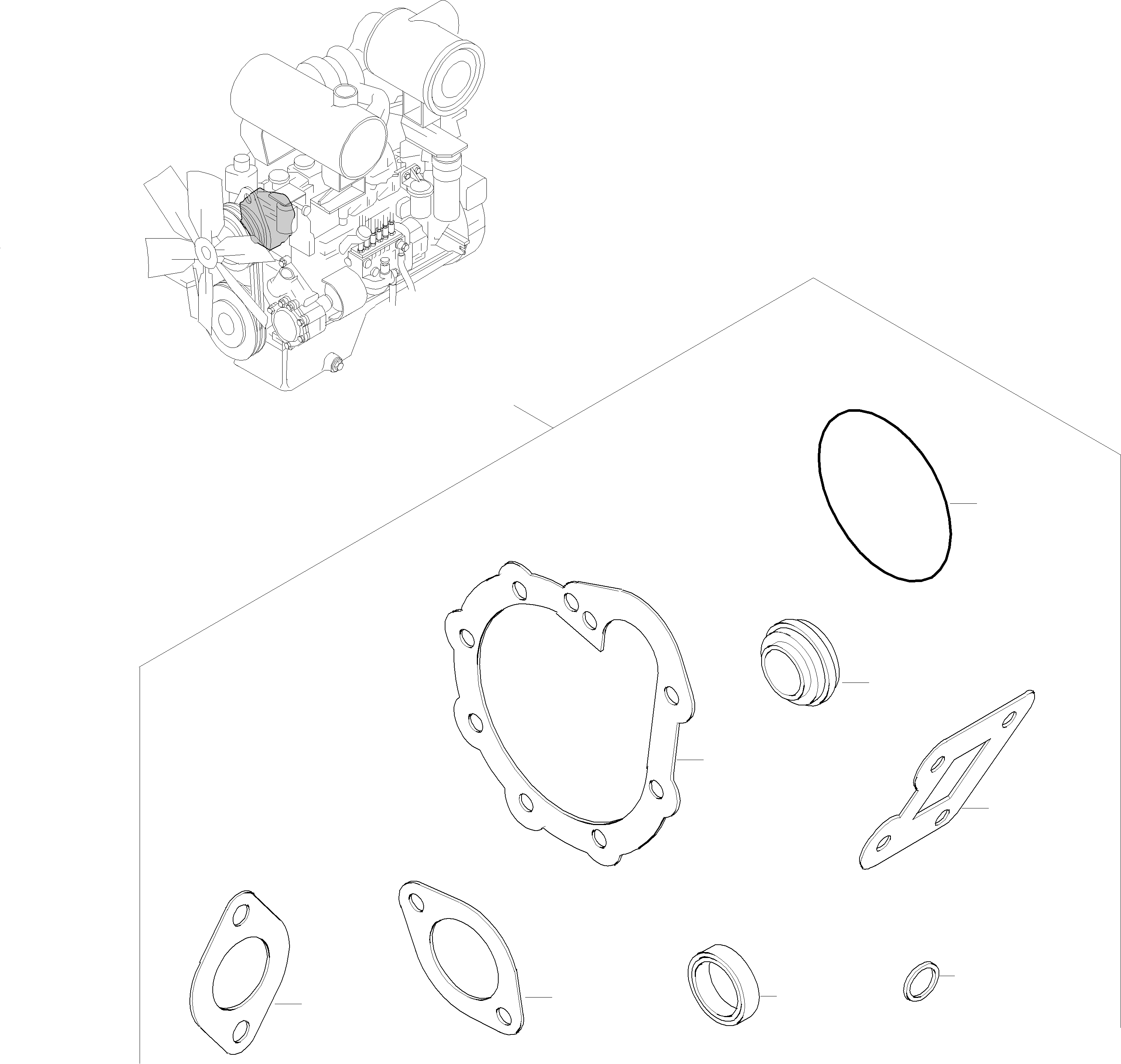 Wheel Loaders Komatsu / WA480-5 S/N WA480H50051 - Up(wa480_5) / JOINT KIT, WATER PUMP(01-16 : GJ2K2658)