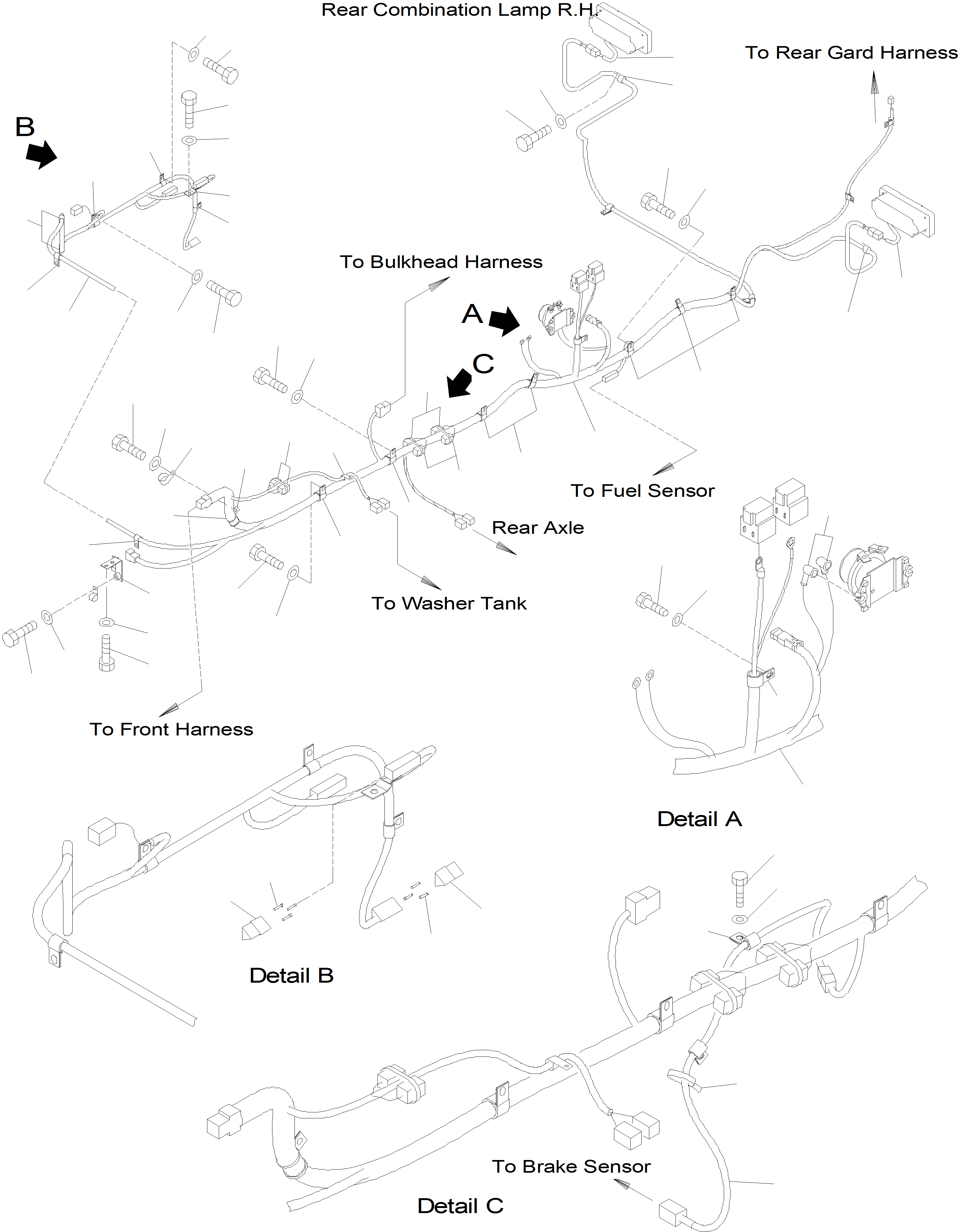 Wheel Loaders Komatsu / WA480-5 S/N WA480H50051 - Up(wa480_5) / ELECTRIC SYSTEM, REAR FRAME(03-61|a : GJ2K2686)