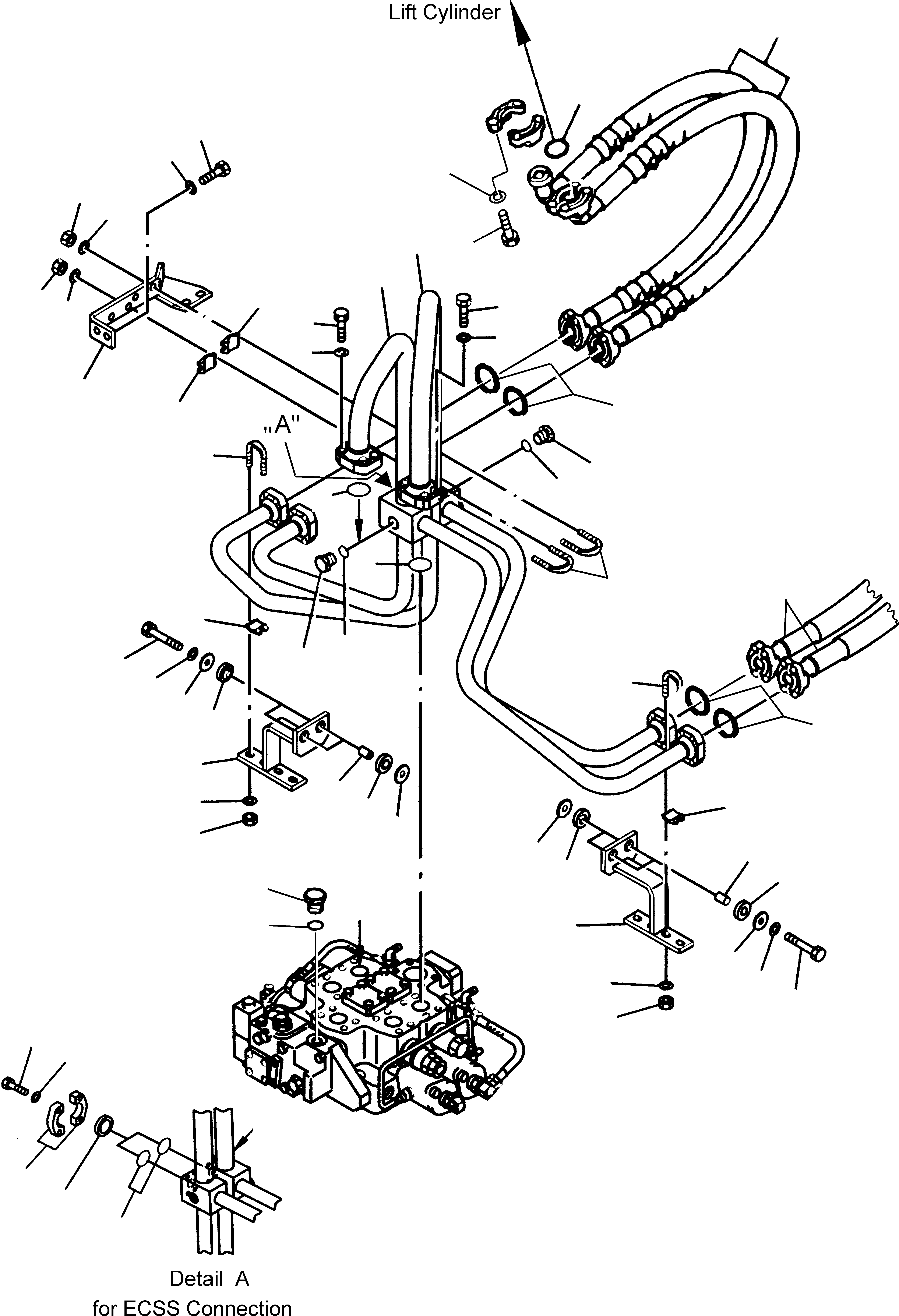 Wheel Loaders Komatsu / WA480-5 S/N WA480H50051 - Up(wa480_5) / LIFT CYLINDER AND PIPINGS(13-25 : GJ2K2862)