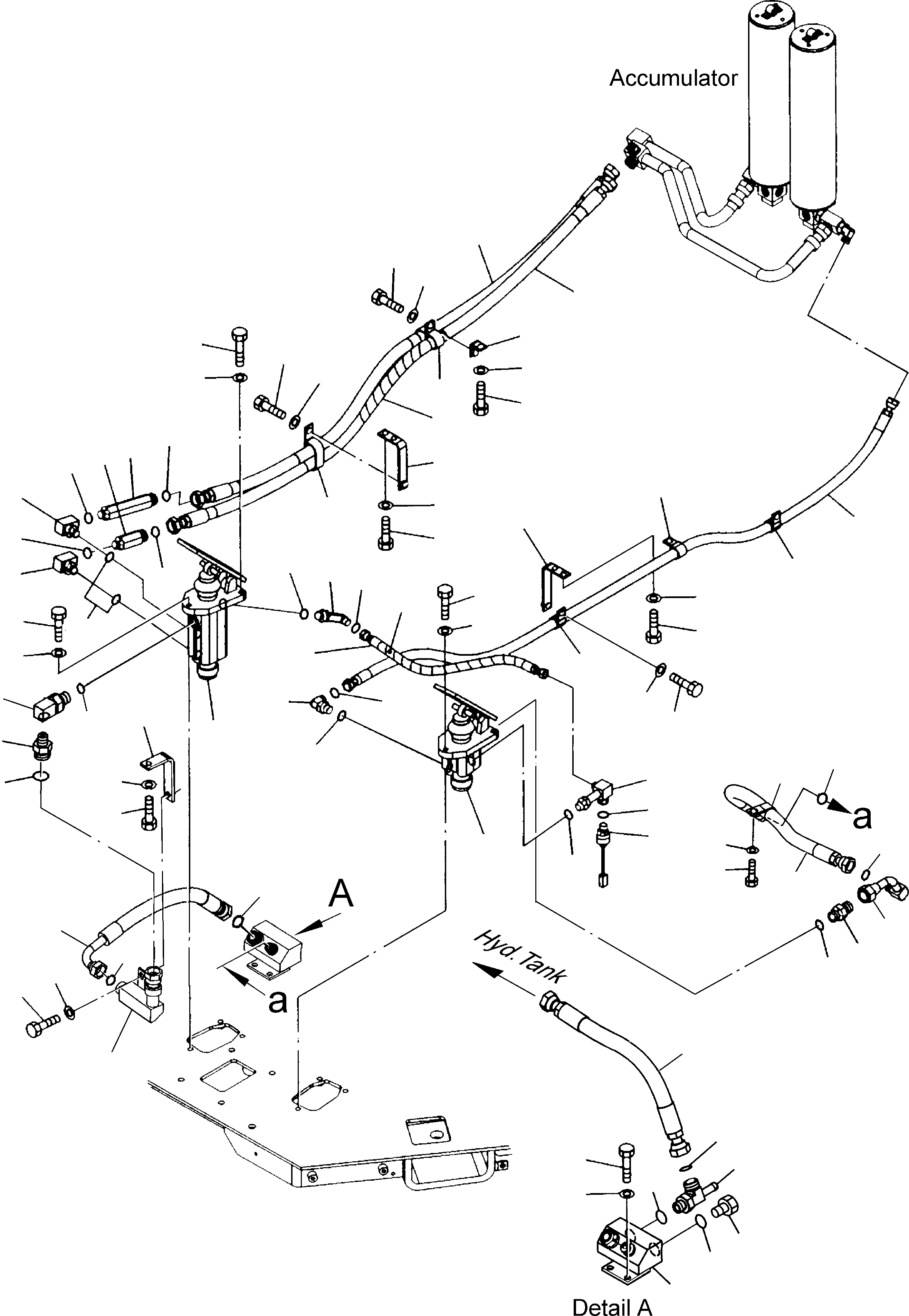 Wheel Loaders Komatsu / WA480-5 S/N WA480H50051 - Up(wa480_5) / BRAKE VALVE, PIPINGS(09-15|a : GJ2K2866)