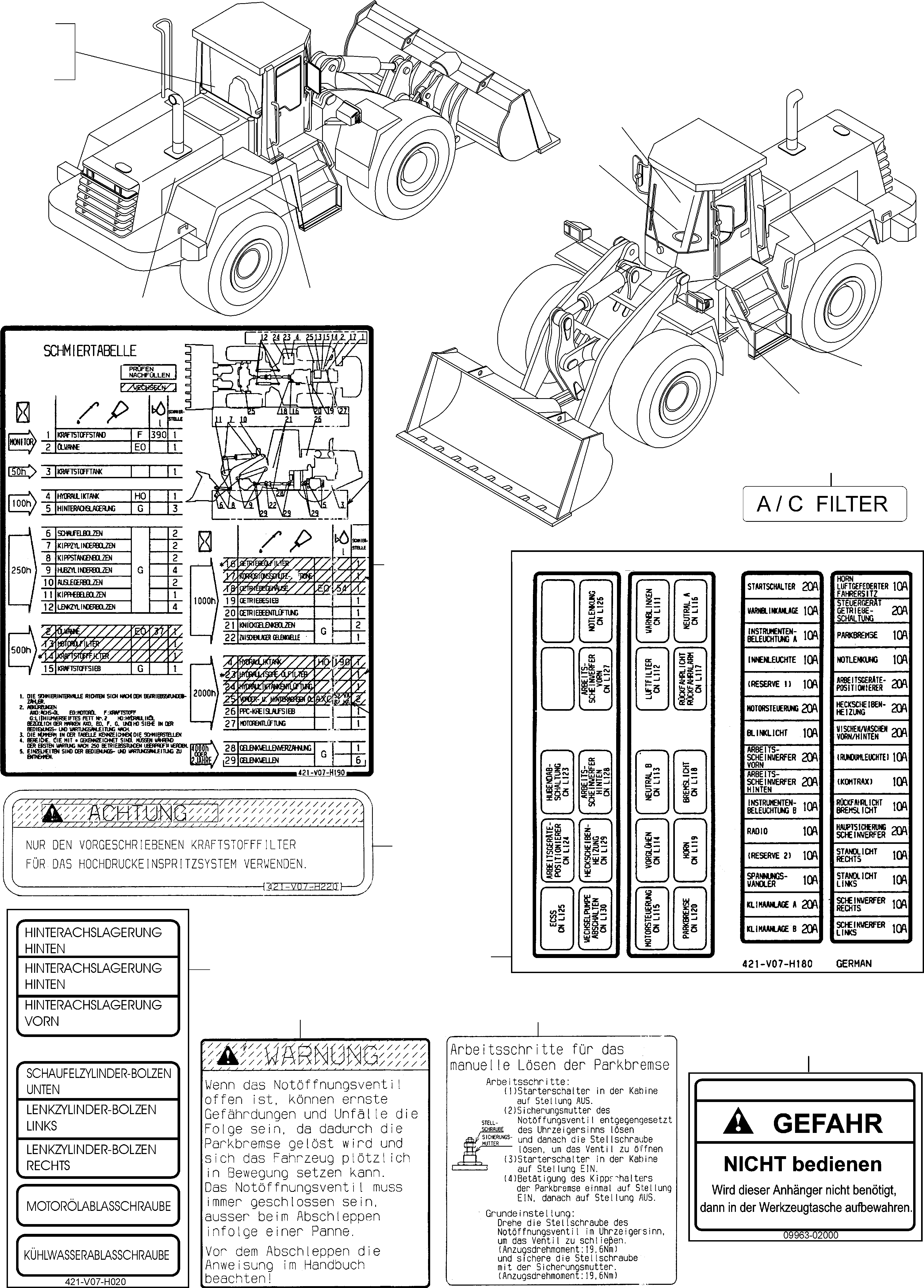 Wheel Loaders Komatsu / WA480-5 S/N WA480H50051 - Up(wa480_5) / DECALS, GERMAN(12-04 : GJ2K2970)