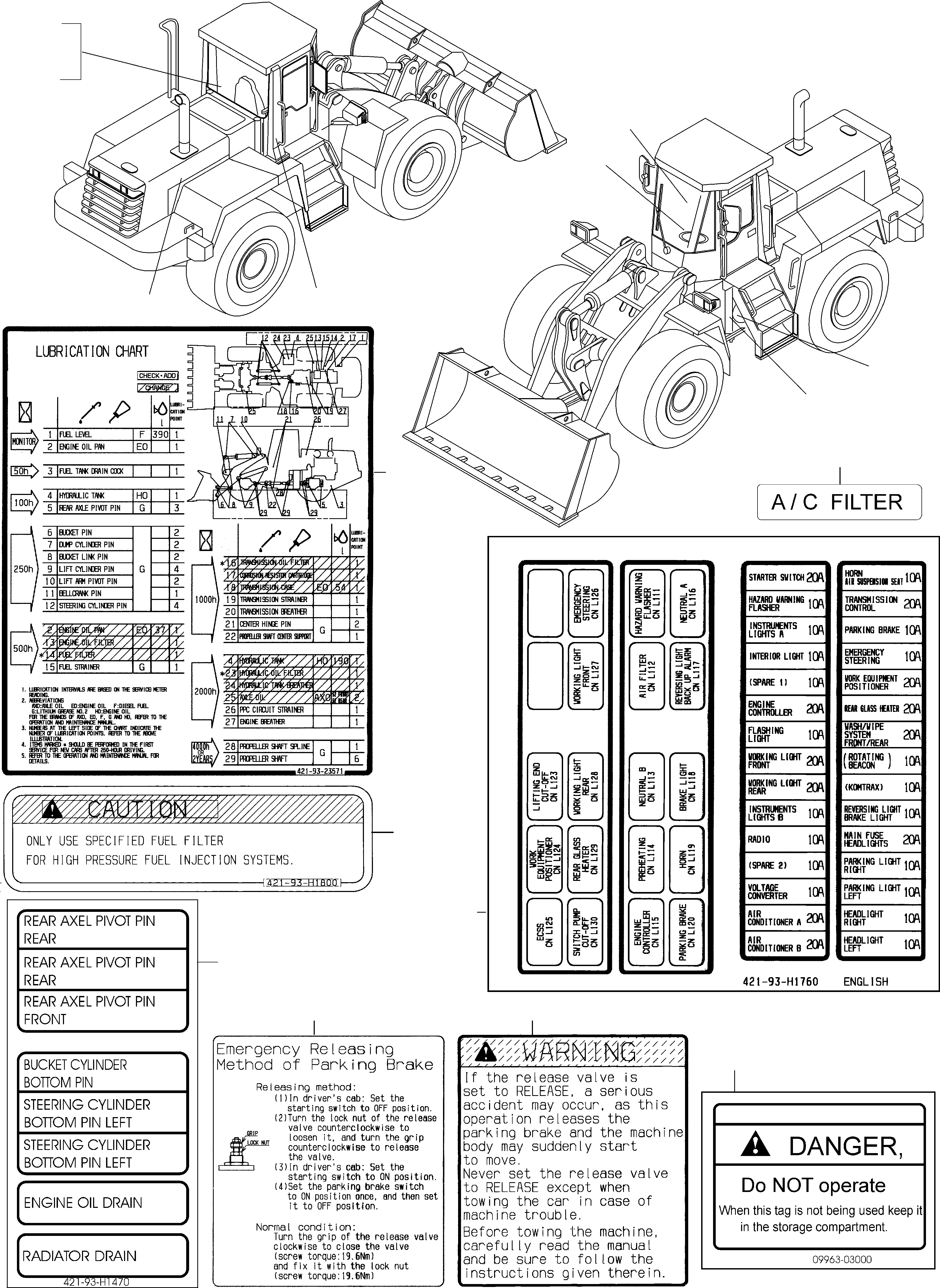 Wheel Loaders Komatsu / WA480-5 S/N WA480H50051 - Up(wa480_5) / DECALS, ENGLISH(12-05 : GJ2K2971)