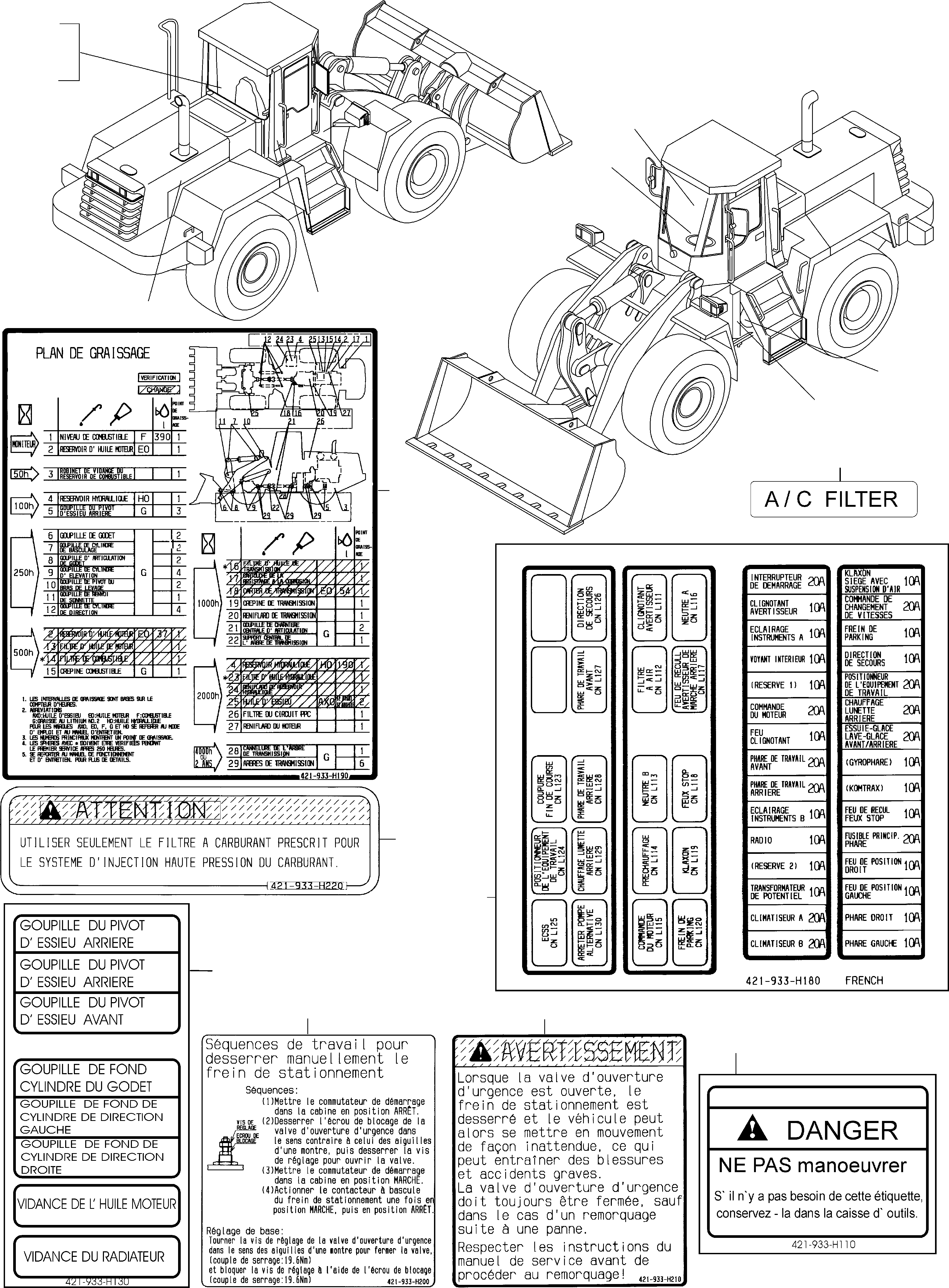 Wheel Loaders Komatsu / WA480-5 S/N WA480H50051 - Up(wa480_5) / DECALS, FRENCH(12-06 : GJ2K2972)