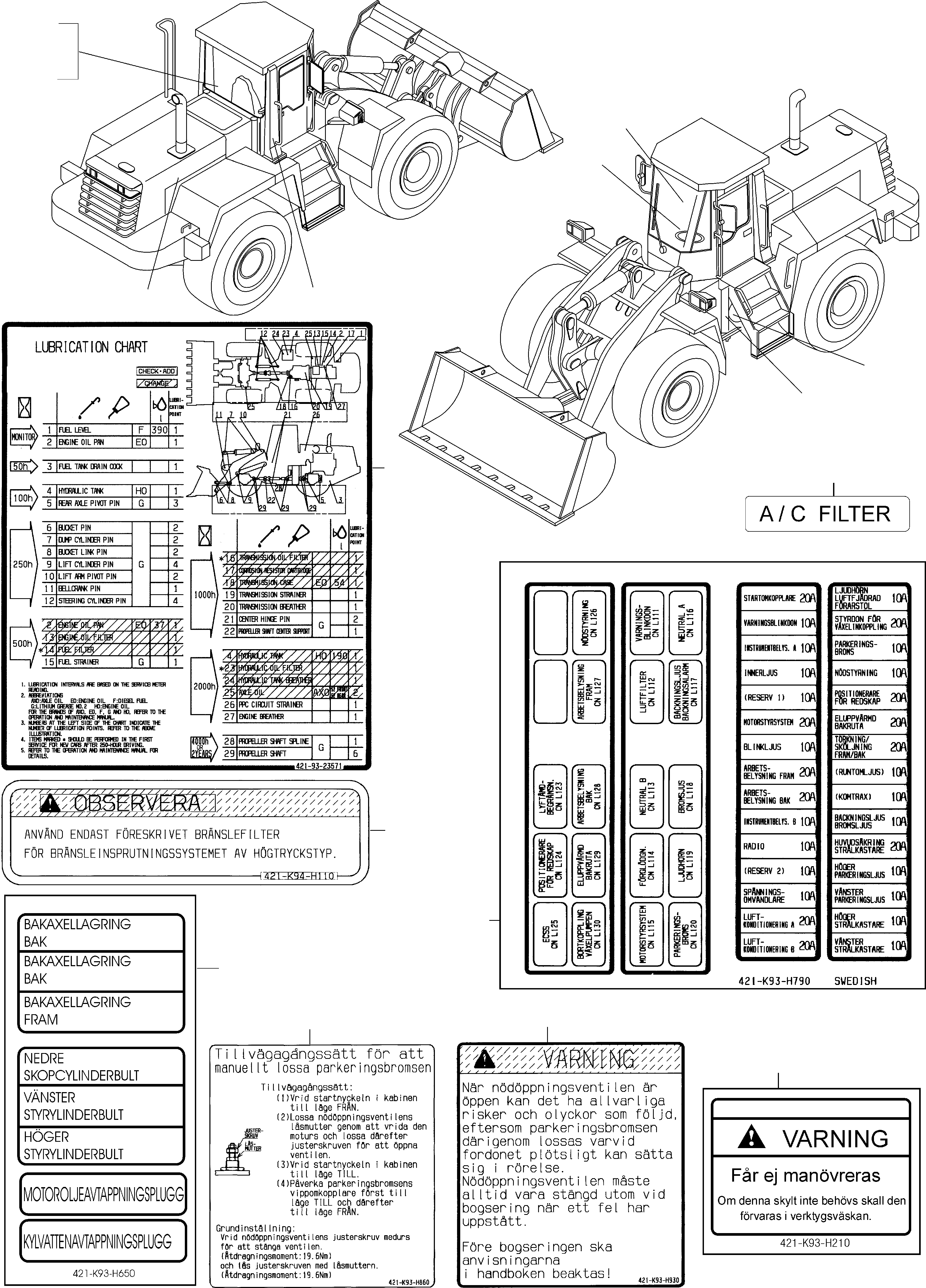 Wheel Loaders Komatsu / WA480-5 S/N WA480H50051 - Up(wa480_5) / DECALS, SWEDISH(12-10 : GJ2K2975)