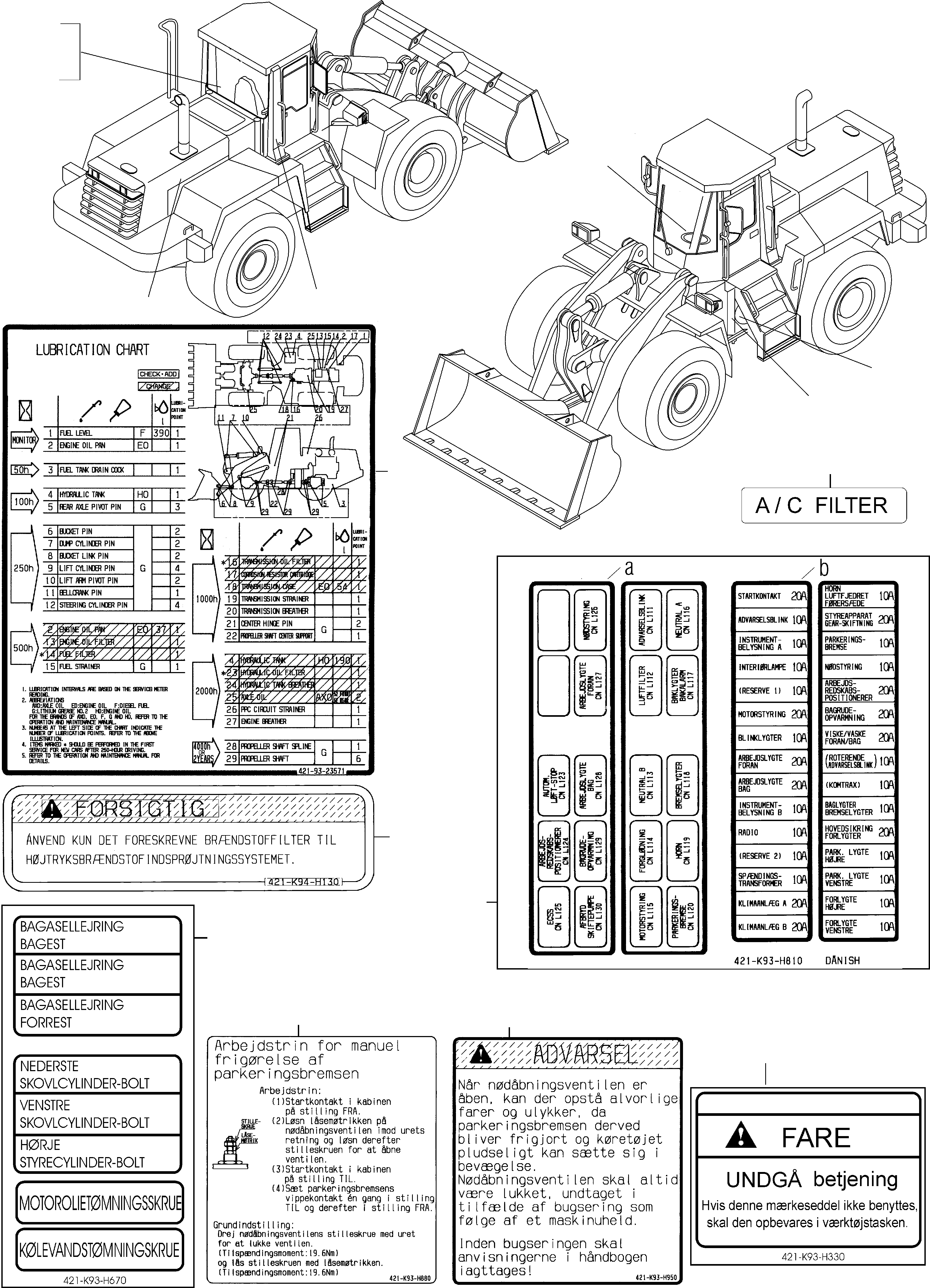 Wheel Loaders Komatsu / WA480-5 S/N WA480H50051 - Up(wa480_5) / DECALS, DANISH(12-11 : GJ2K2976)