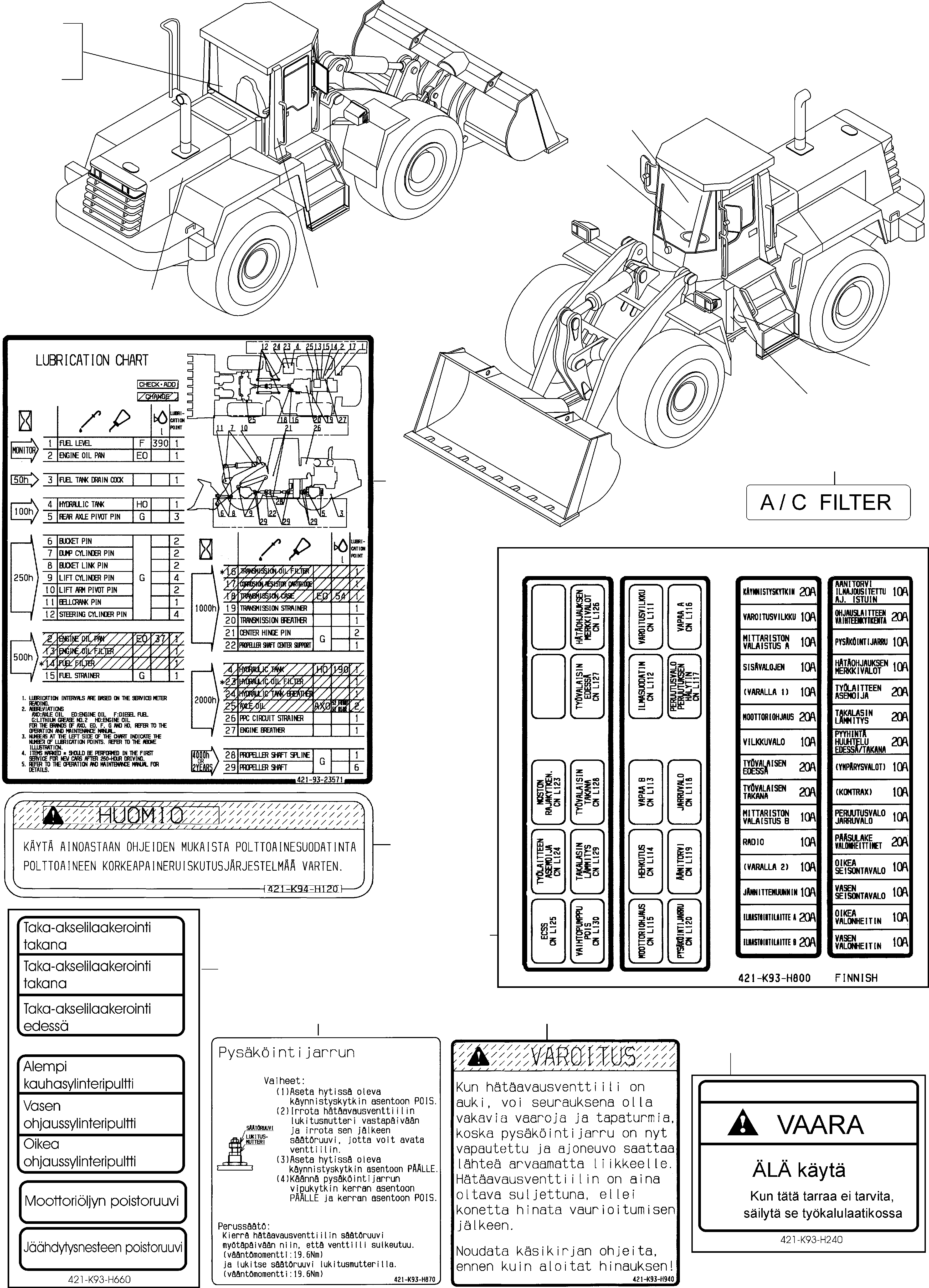 Wheel Loaders Komatsu / WA480-5 S/N WA480H50051 - Up(wa480_5) / DECALS, FINNISH(12-12 : GJ2K2977)