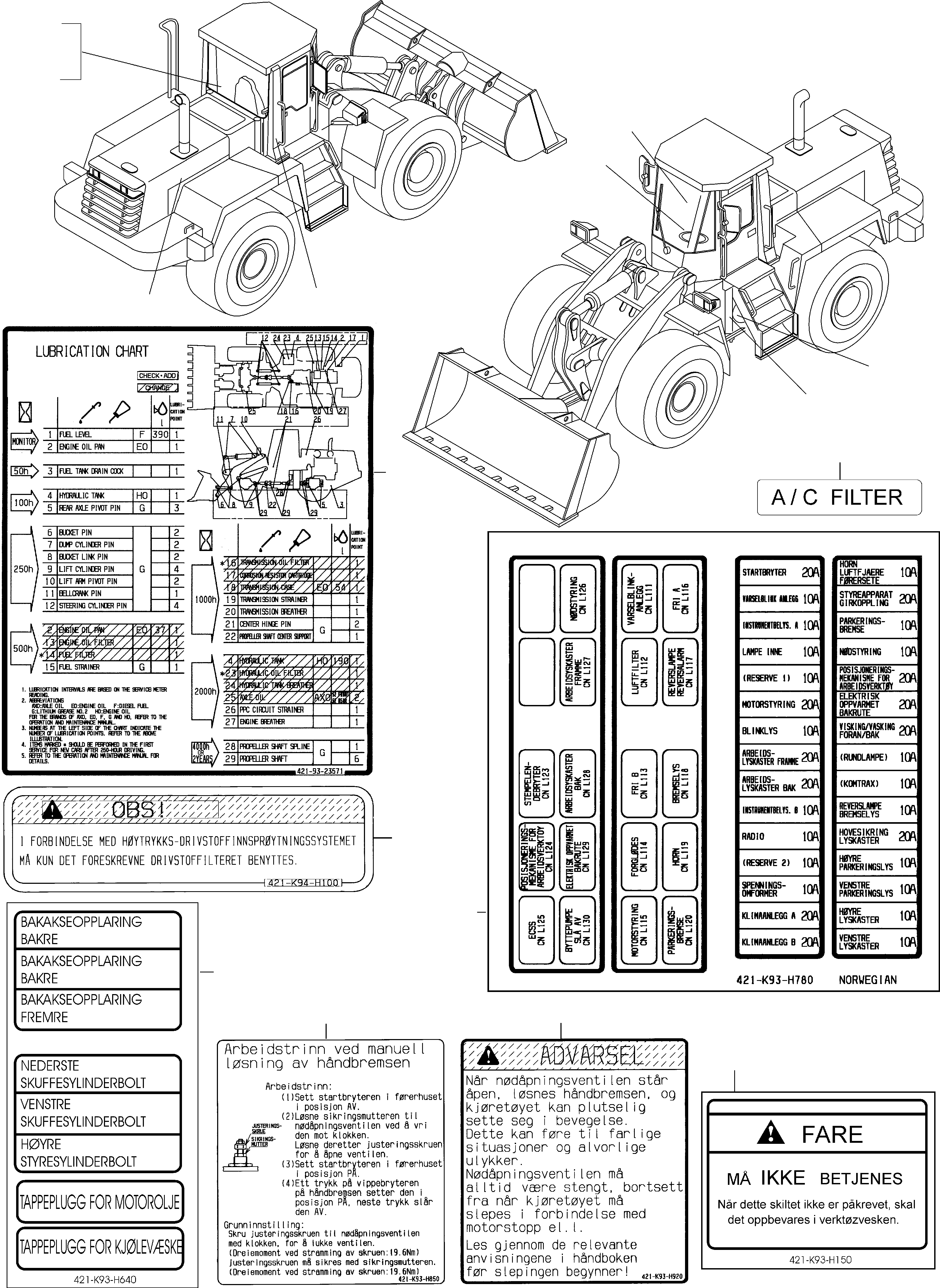 Wheel Loaders Komatsu / WA480-5 S/N WA480H50051 - Up(wa480_5) / DECALS, NORWEGIAN(12-13 : GJ2K2978)