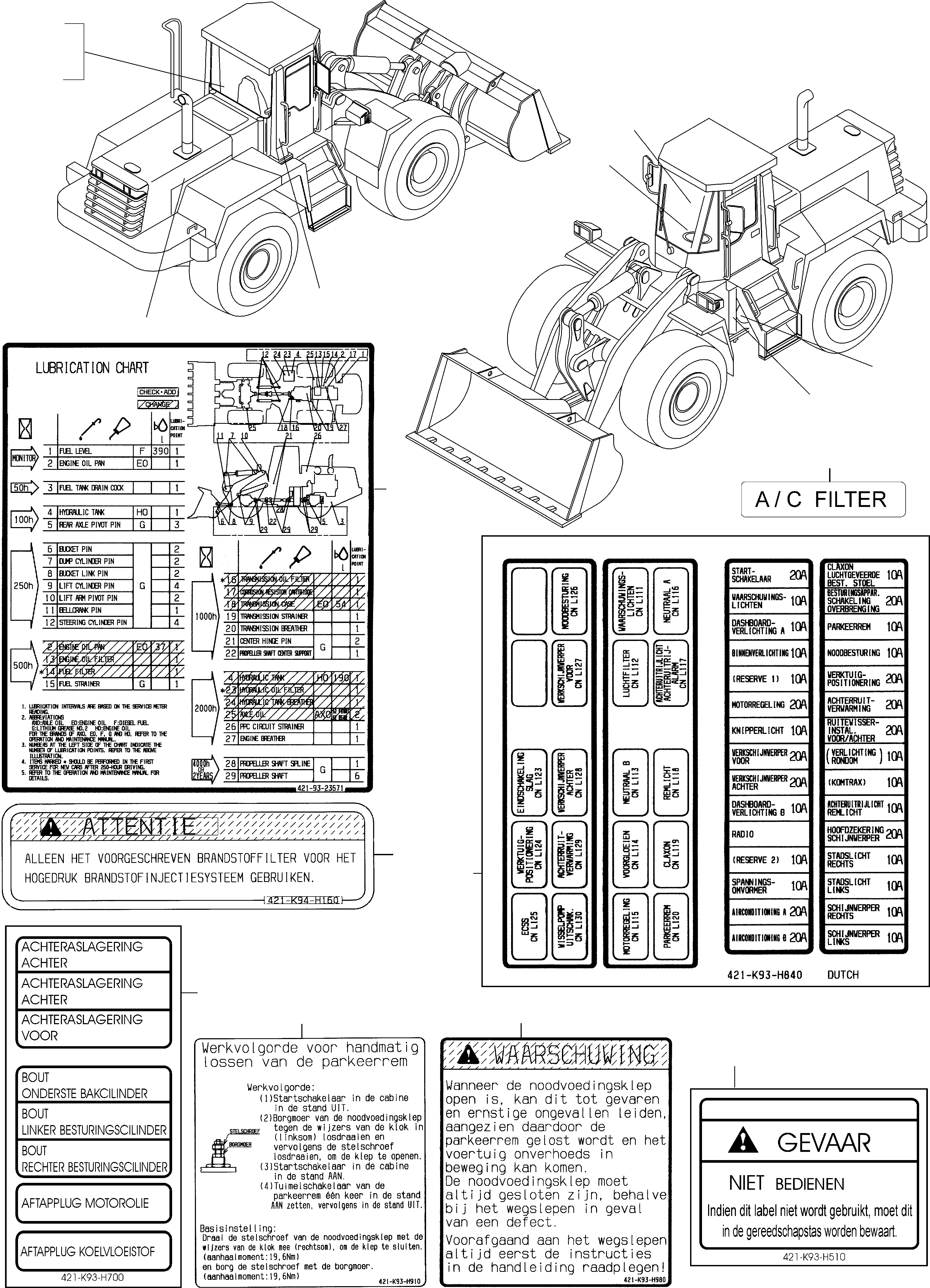 Wheel Loaders Komatsu / WA480-5 S/N WA480H50051 - Up(wa480_5) / DECALS, DUTCH(12-14 : GJ2K2979)