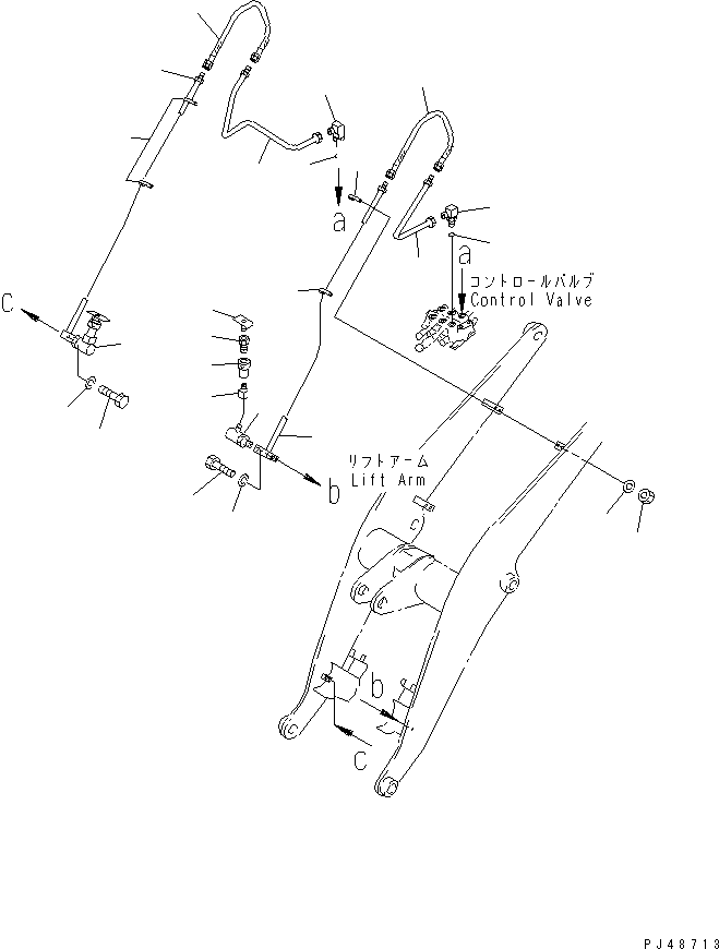 Wheel Loaders Komatsu / WA50-3 S/N 20001-22999 (S3D84E (Emission) Eng. Installed)(wa50-3-c) / HYDRAULIC PIPING (FRONT ATTACHMENT LINE)(180060 : H4450-01A0)
