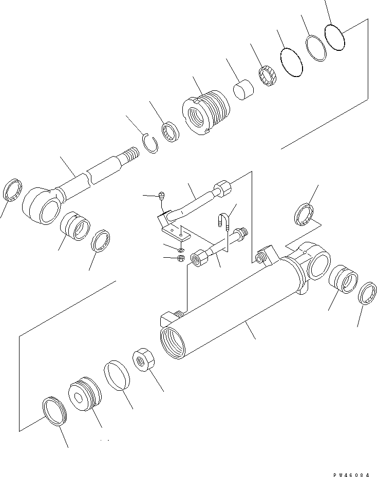 Wheel Loaders Komatsu / WA50-3 S/N 20001-22999 (For North America / S3D84E (Emission) Eng. Installed)(wa50-30c) / STEERING CYLINDER (INNER PARTS)(420110 : Y1622-01A0)