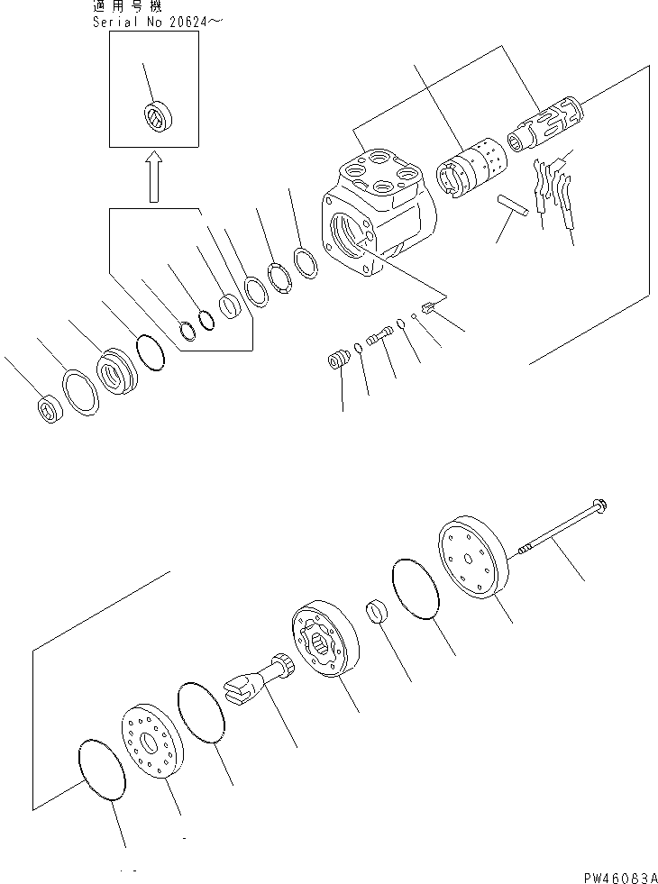 Wheel Loaders Komatsu / WA50-3 S/N 20001-22999 (For North America / S3D84E (Emission) Eng. Installed)(wa50-30c) / STEERING VALVE(420160 : Y1689-01A0)