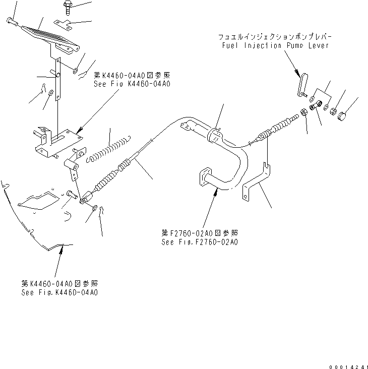 Wheel Loaders Komatsu / WA50-3-CN S/N 23001-UP(wa50-30r) / ACCELERATOR PEDAL AND LINKAGE(240160 : K4410-01A0)