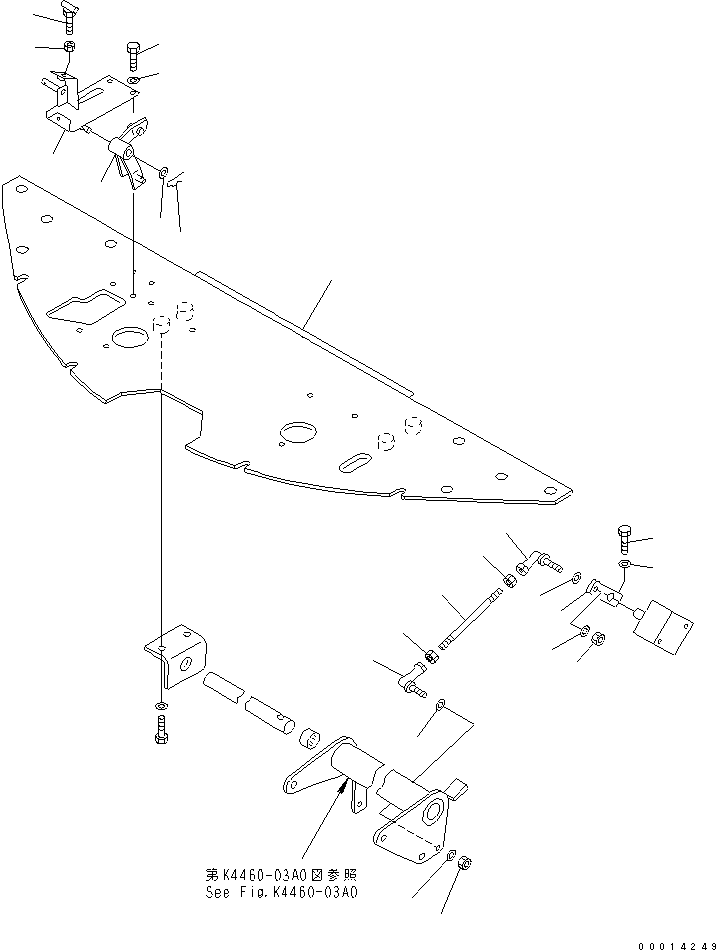 Wheel Loaders Komatsu / WA50-3-CN S/N 23001-UP(wa50-30r) / BRAKE CONTROL (BRAKE LINK) (2/2) (FOR HAND THROTTLE)(240250 : K4460-04A1)