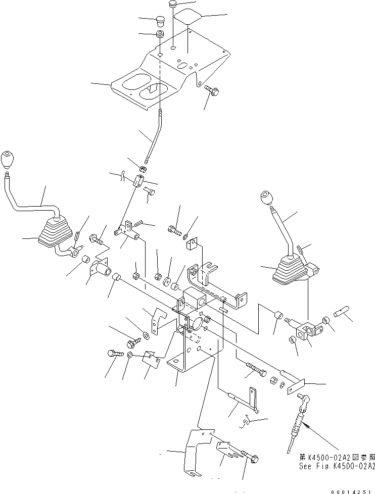 Wheel Loaders Komatsu / WA50-3-CN S/N 23001-UP(wa50-30r) / WORK EQUIPMENT CONTROL (LEVER) (FOR FRONT ATTACHMENT)(240270 : K4500-01A1)