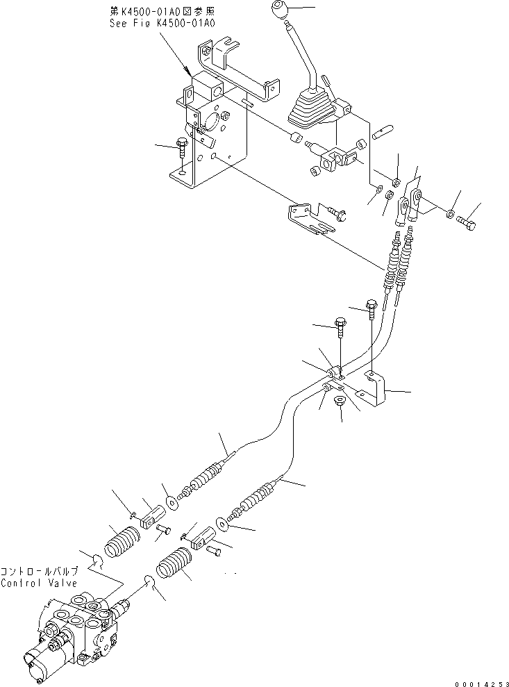Wheel Loaders Komatsu / WA50-3-CN S/N 23001-UP(wa50-30r) / WORK EQUIPMENT CONTROL (LINK)(240290 : K4500-02A0)